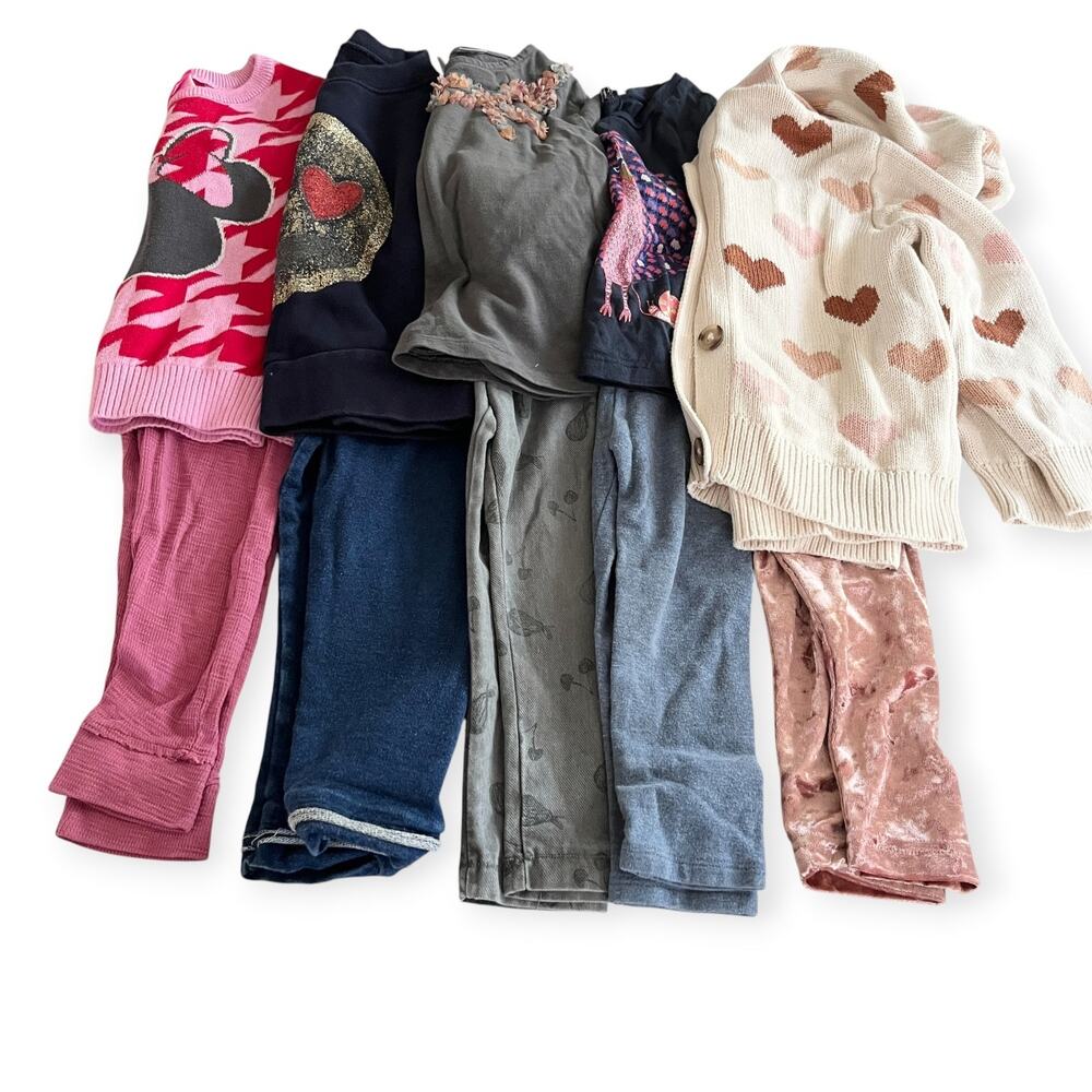 Girls Fall Winter Bundle size 2 Zara Crewcuts Designer Cozy Outfits Mix & Match